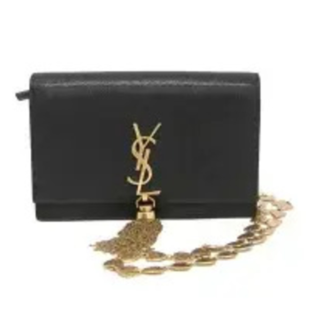 Saint Laurent Kate Tassel Chain Leather Shoulder Bag Gold Black